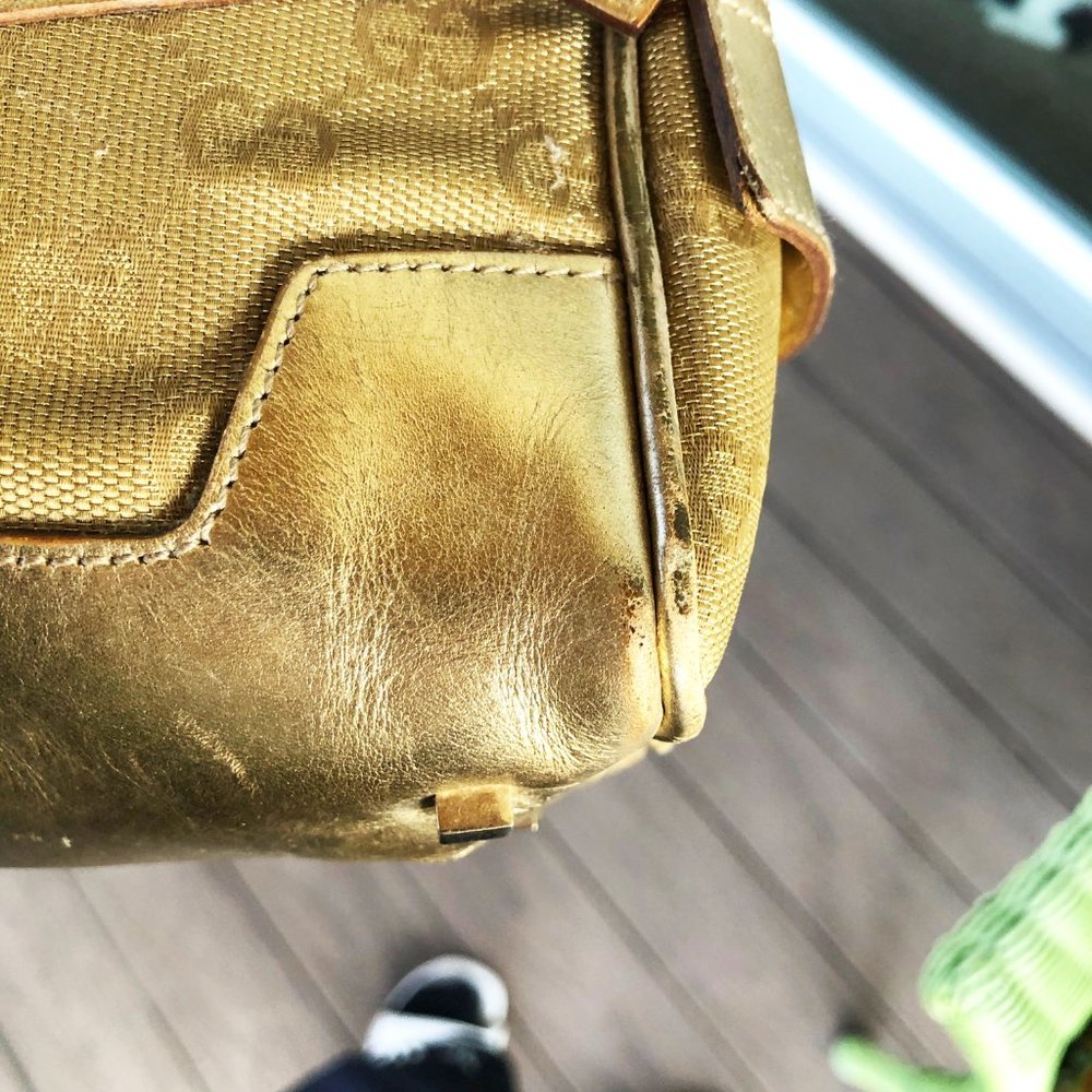 Gucci Gold GG Monogram Mini Bowler Satchel/Bag - Picture 10 of 15